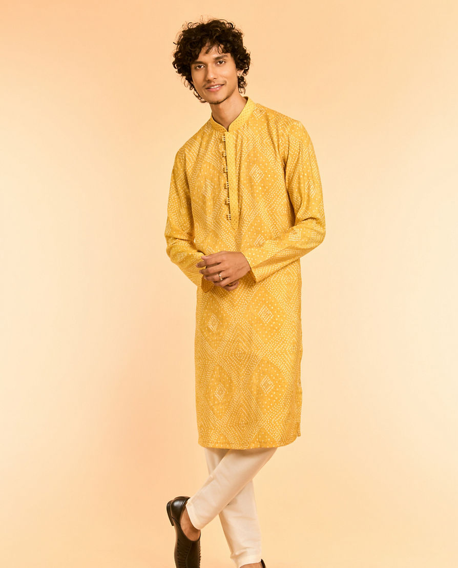 Diwas Men Sunlit Elegance Yellow Kurta