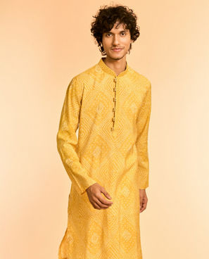 Diwas Men Sunlit Elegance Yellow Kurta