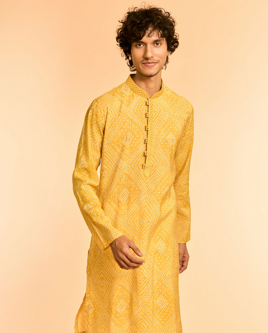 Diwas Men Sunlit Elegance Yellow Kurta