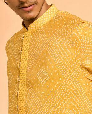 Diwas Men Sunlit Elegance Yellow Kurta