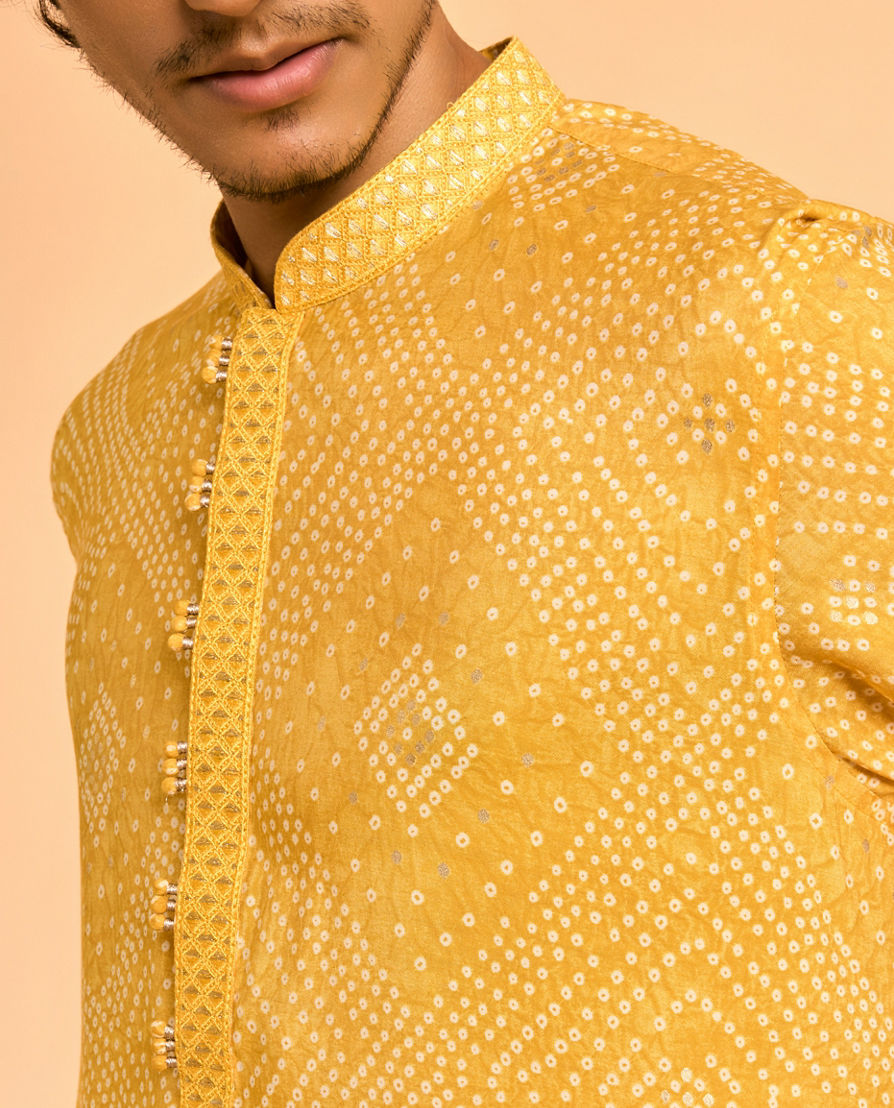 Diwas Men Sunlit Elegance Yellow Kurta