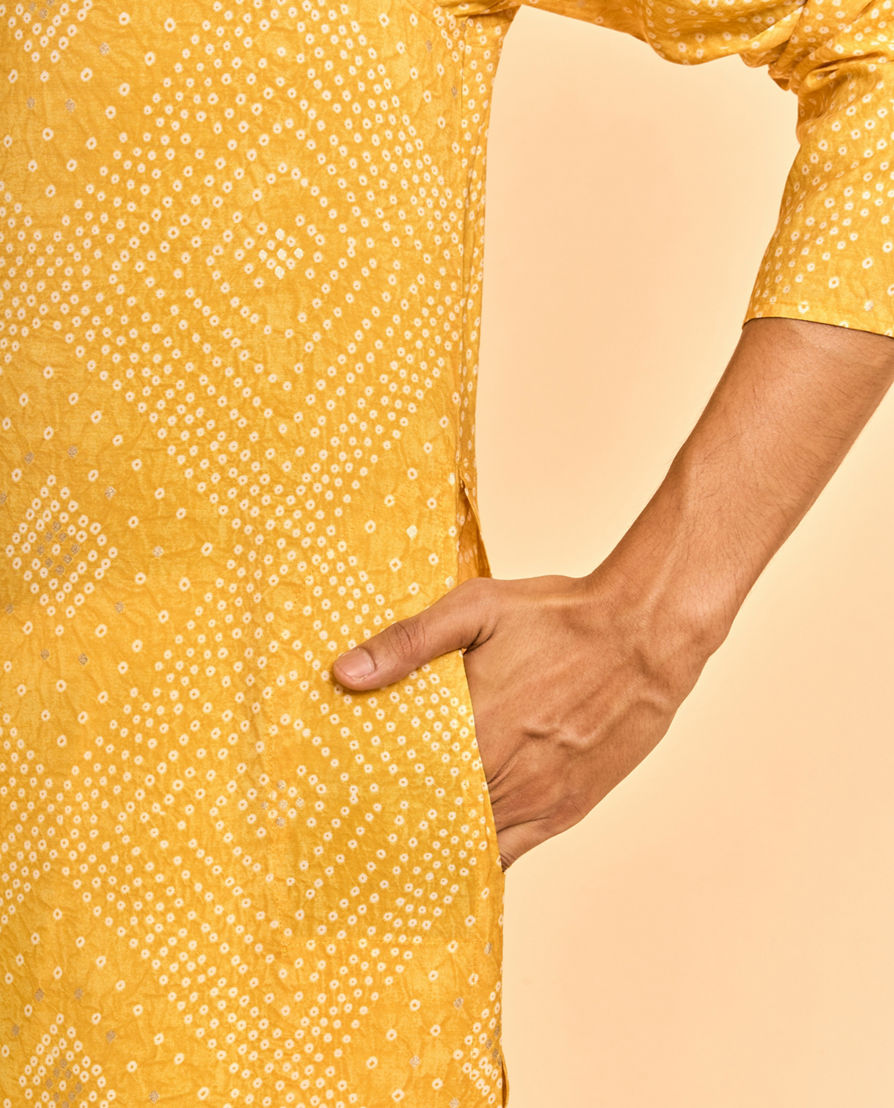 Diwas Men Sunlit Elegance Yellow Kurta