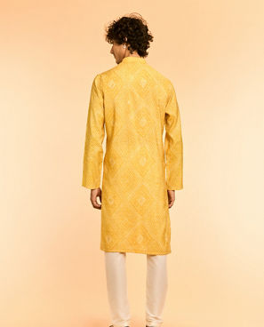 Diwas Men Sunlit Elegance Yellow Kurta