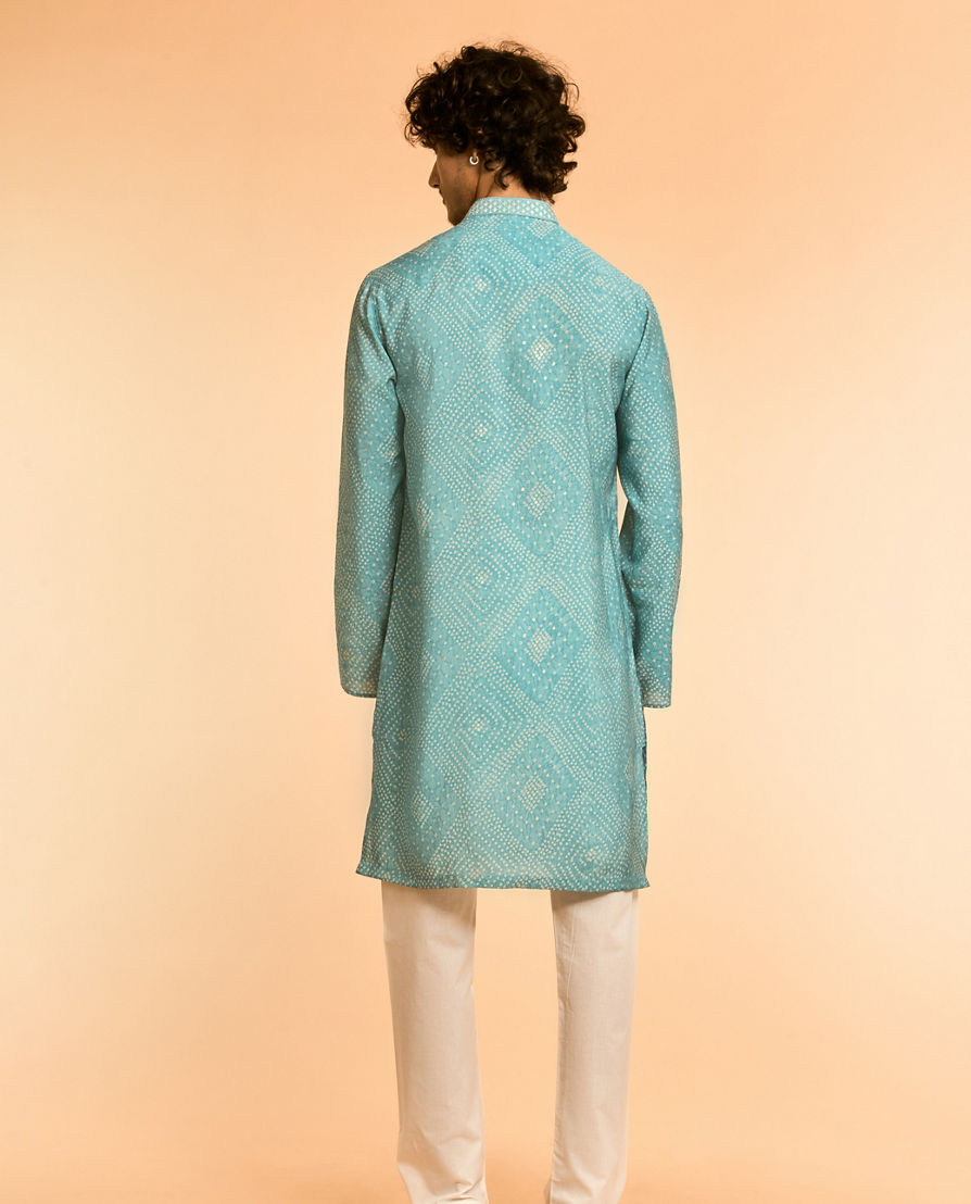 Diwas Men Turquoise Blue Festive Kurta