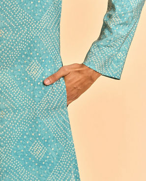 Diwas Men Turquoise Blue Festive Kurta