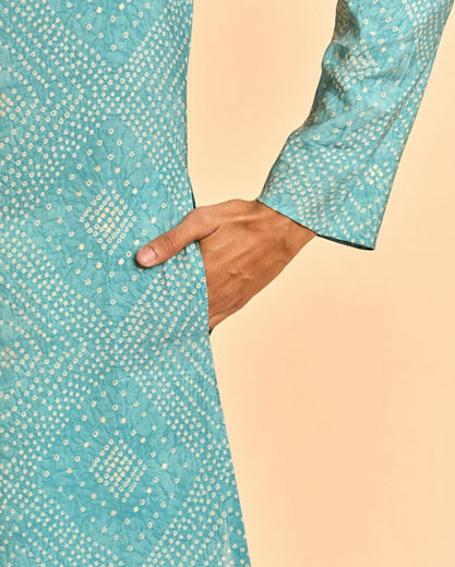 Diwas Men Turquoise Blue Festive Kurta