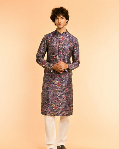 Diwas Men Elegant Dark Blue Kurta