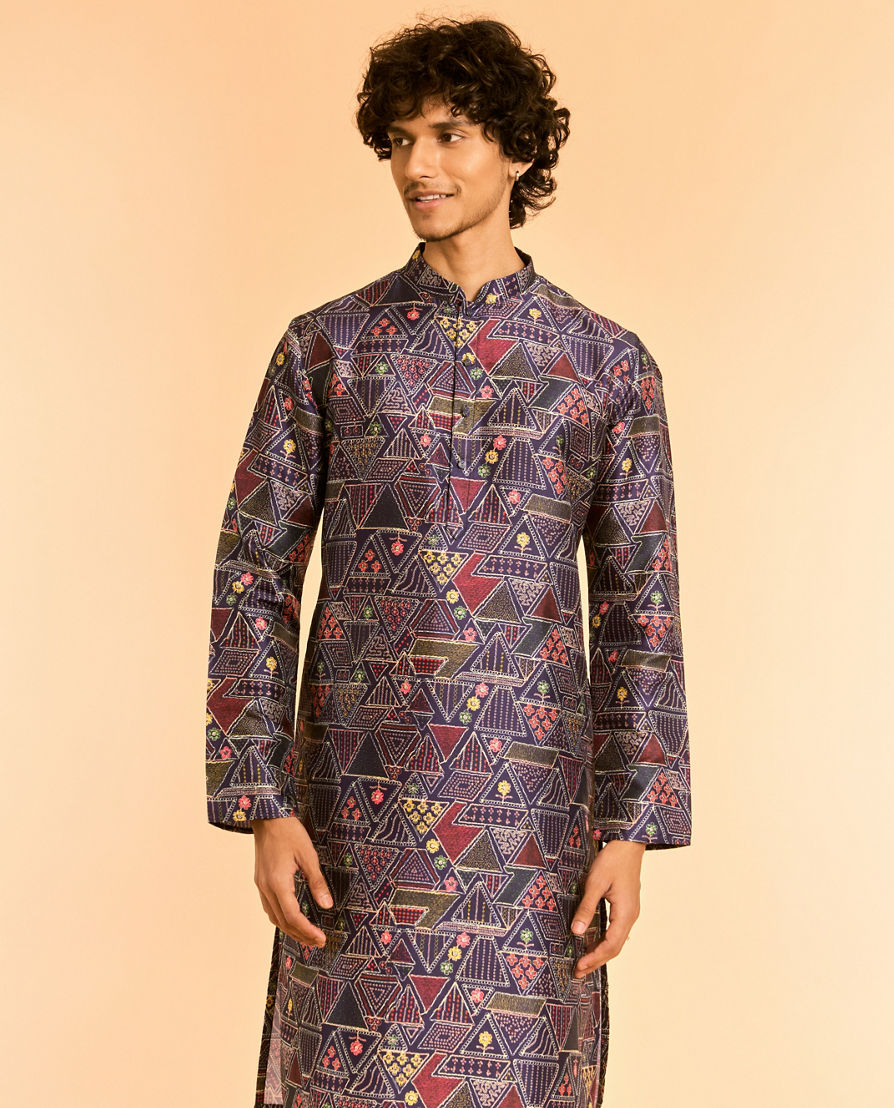 Diwas Men Elegant Dark Blue Kurta