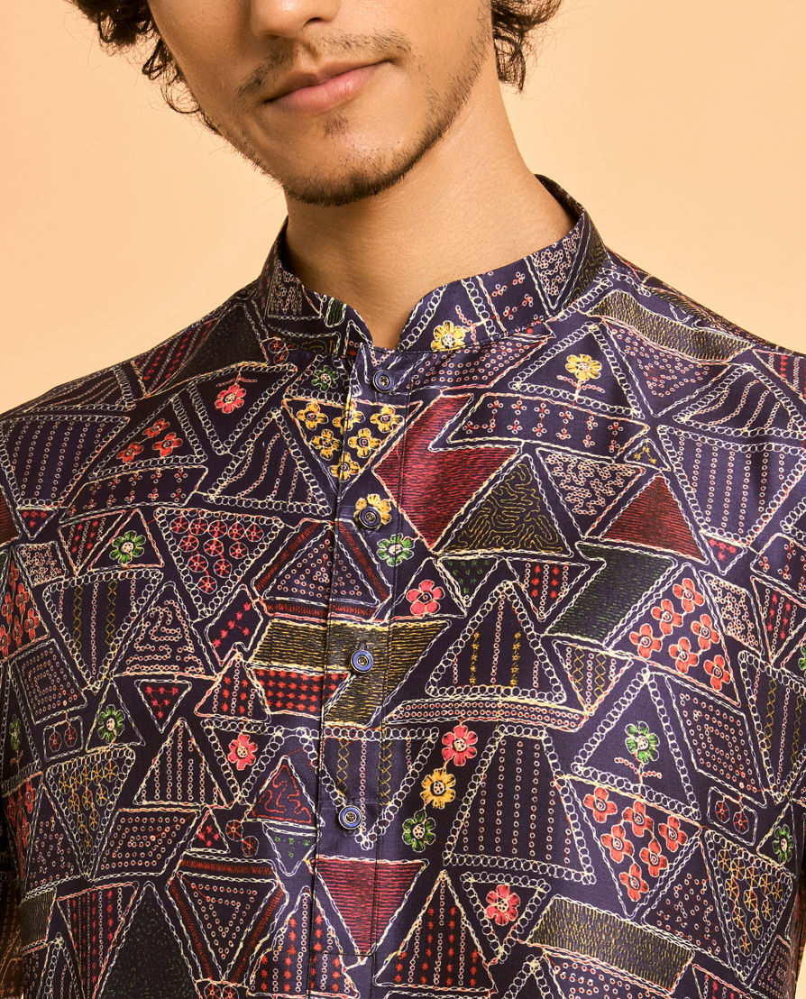 Diwas Men Elegant Dark Blue Kurta