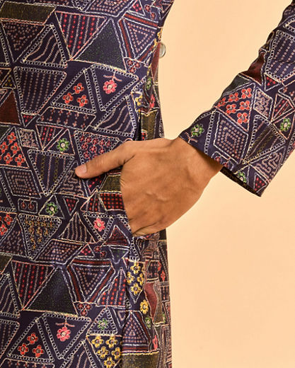 Diwas Men Elegant Dark Blue Kurta