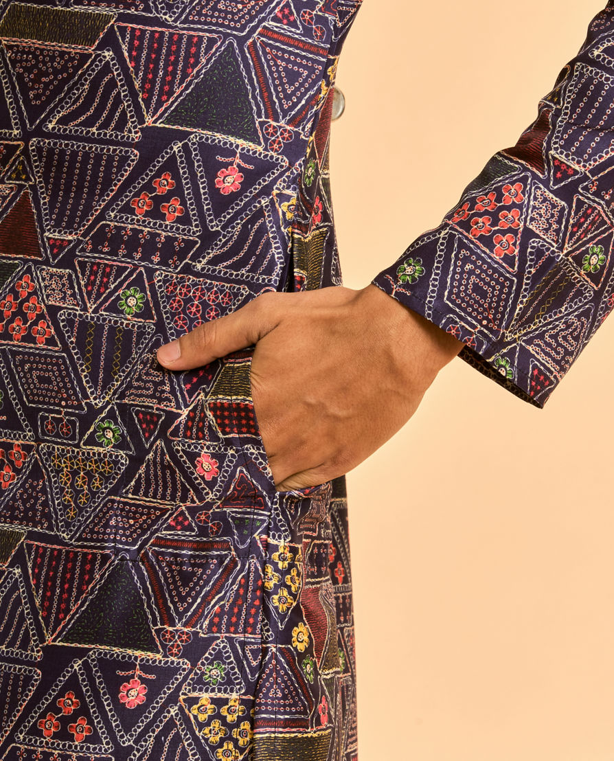 Diwas Men Elegant Dark Blue Kurta