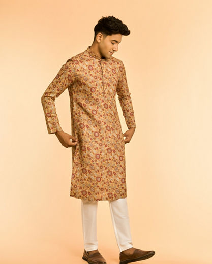 Diwas Men Mustard Mystique Kurta