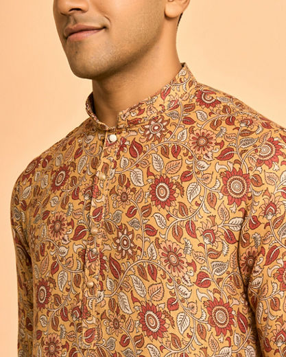 Diwas Men Mustard Mystique Kurta