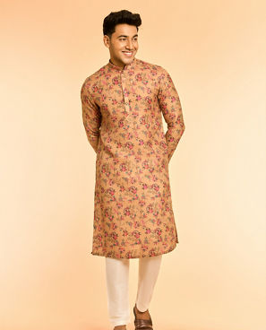 Diwas Men Mehndi Green Majestic Kurta