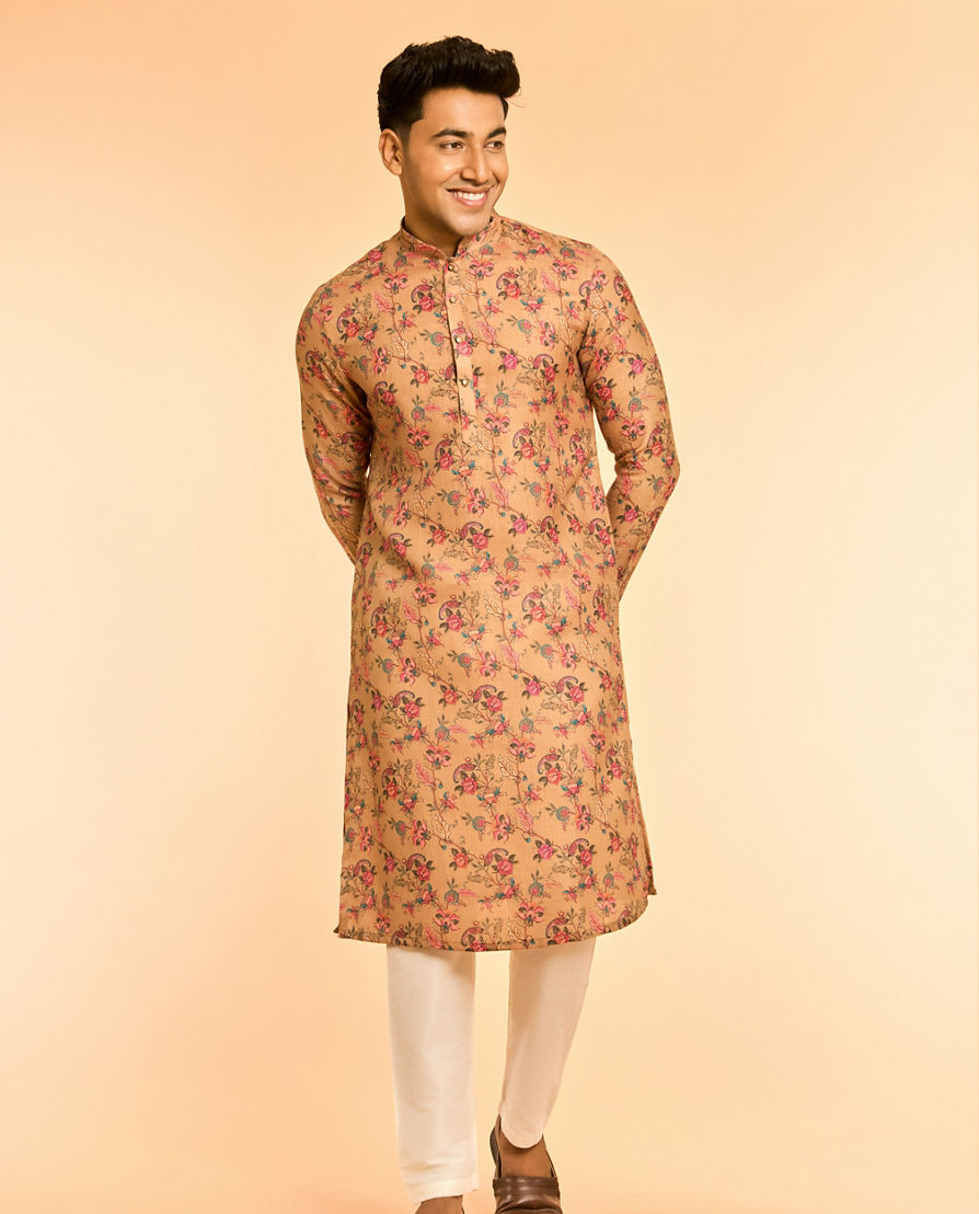 Diwas Men Mehndi Green Majestic Kurta