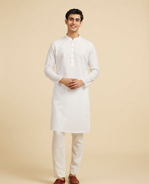 Diwas Men Exquisite White Cotton Kurta