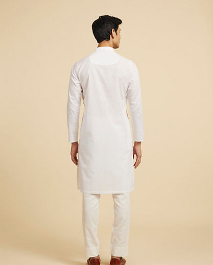 Diwas Men Exquisite White Cotton Kurta