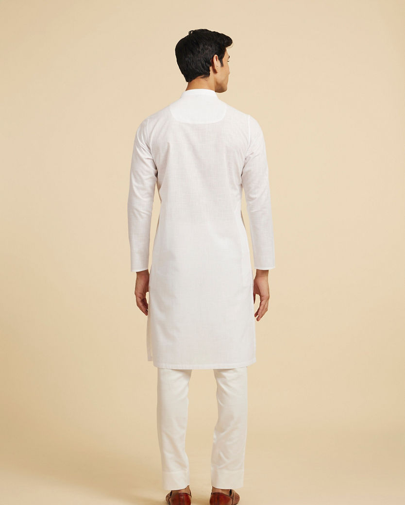 Diwas Men Exquisite White Cotton Kurta