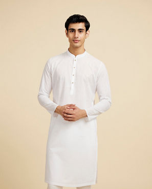 Diwas Men Exquisite White Cotton Kurta