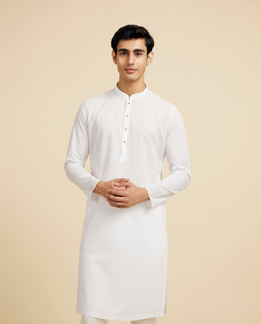 Diwas Men Exquisite White Cotton Kurta