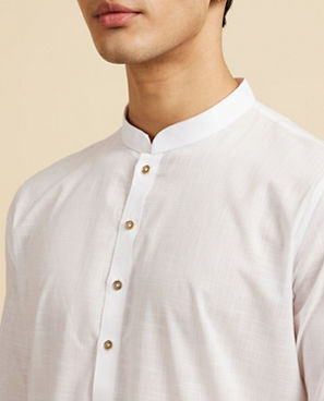Diwas Men Exquisite White Cotton Kurta