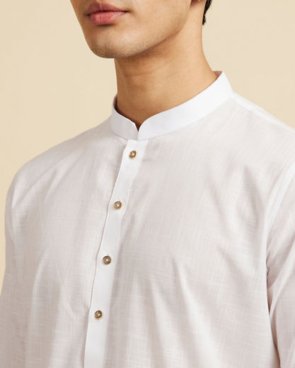 Diwas Men Exquisite White Cotton Kurta