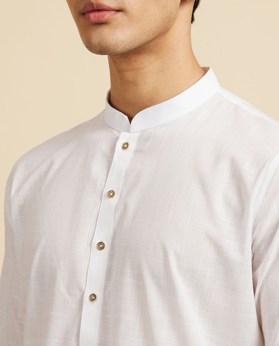 Diwas Men Exquisite White Cotton Kurta
