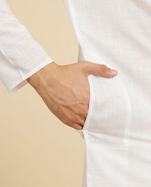 Diwas Men Exquisite White Cotton Kurta