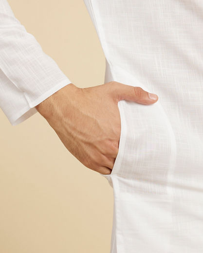 Diwas Men Exquisite White Cotton Kurta
