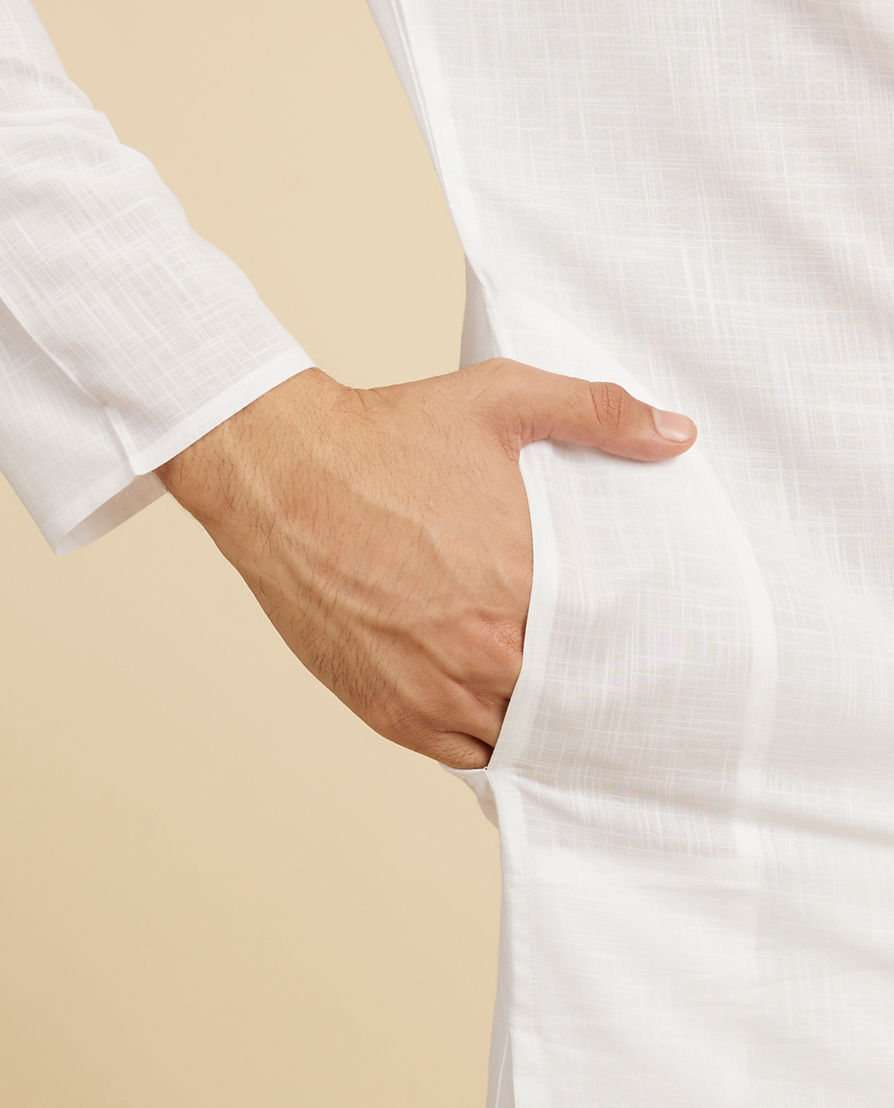 Diwas Men Exquisite White Cotton Kurta