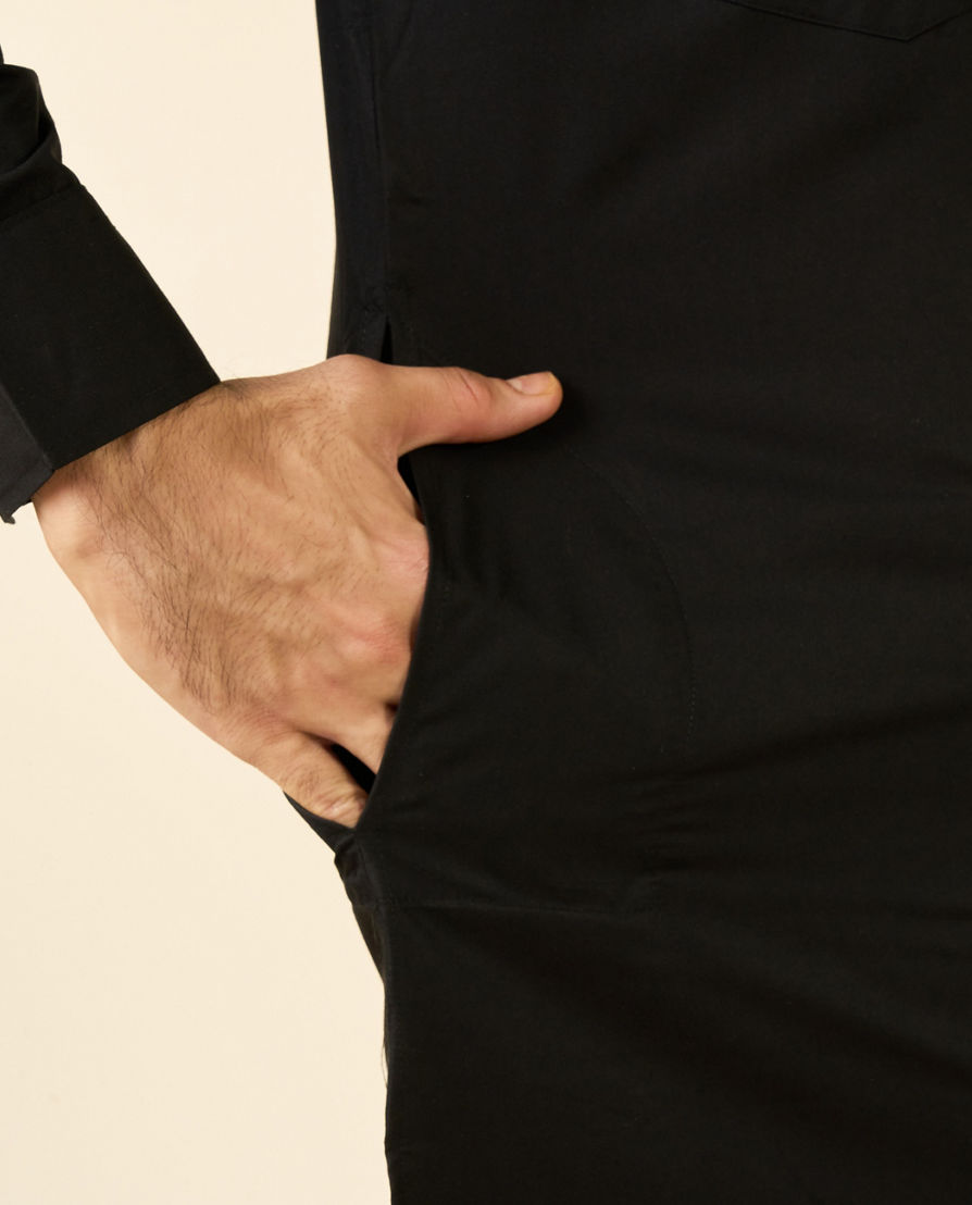 Diwas Men Black Blended Cotton Pathani Kurta