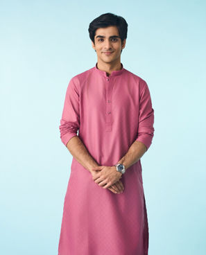 Diwas Men Dusty Pink Royal Splendour Kurta Pajama