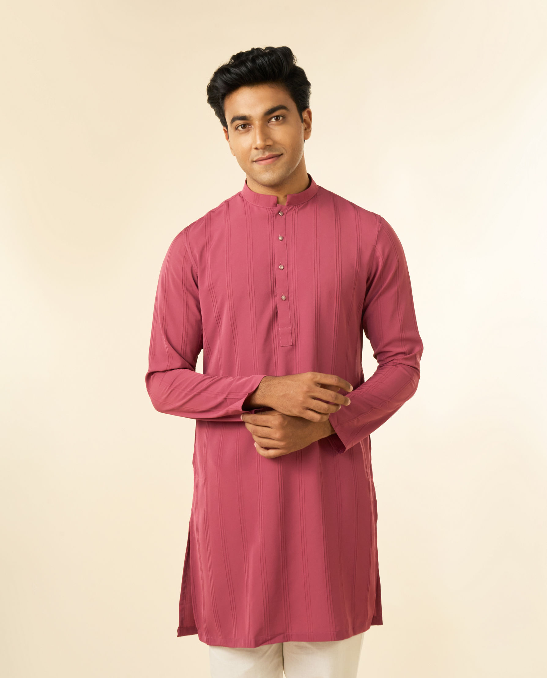 Diwas Men Resplendent Dusty Pink Kurta