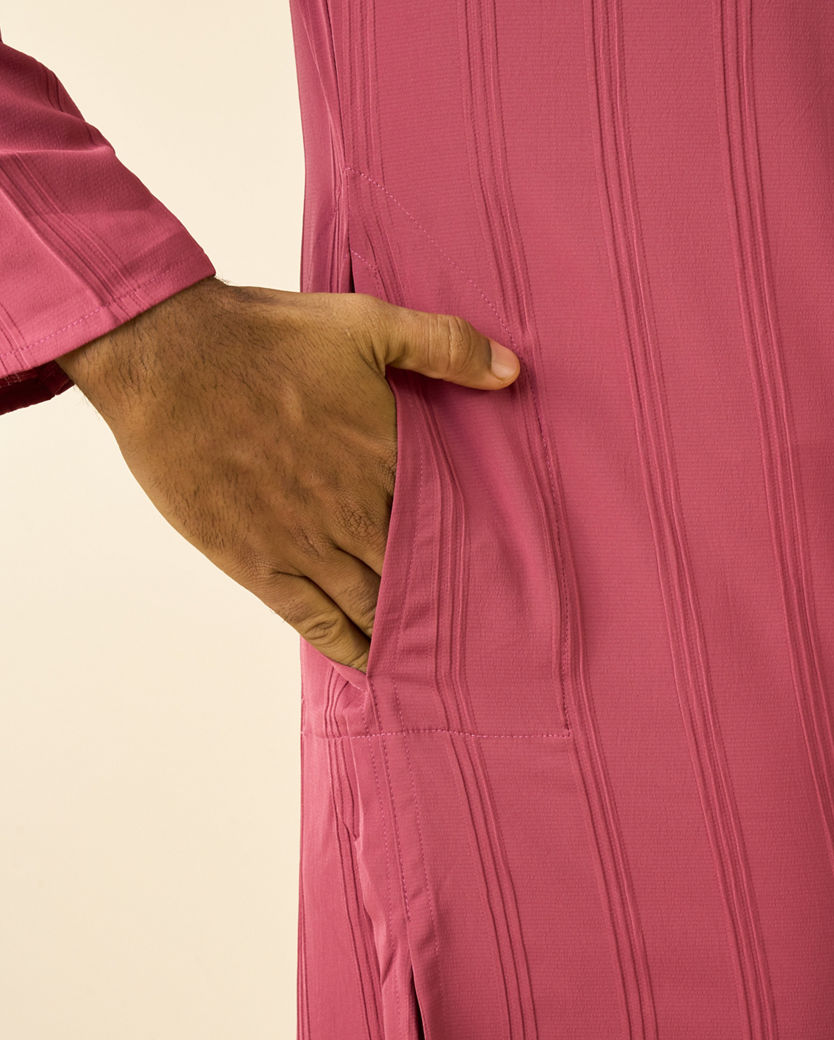 Diwas Men Resplendent Dusty Pink Kurta