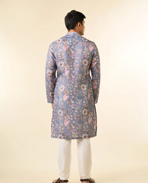 Diwas Men Elegant Light Grey Kurta