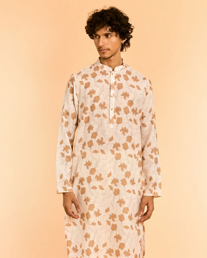 Diwas Men Elegant Cream Kurta