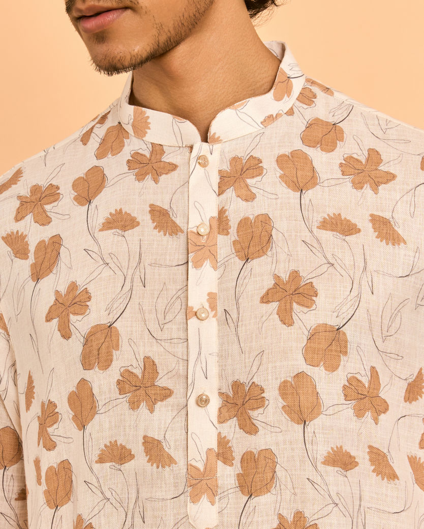Diwas Men Elegant Cream Kurta