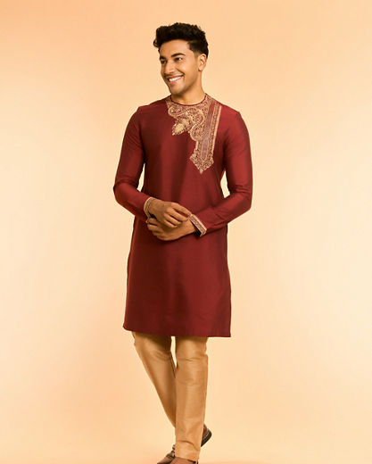 Diwas Men Maroon Radiance Kurta