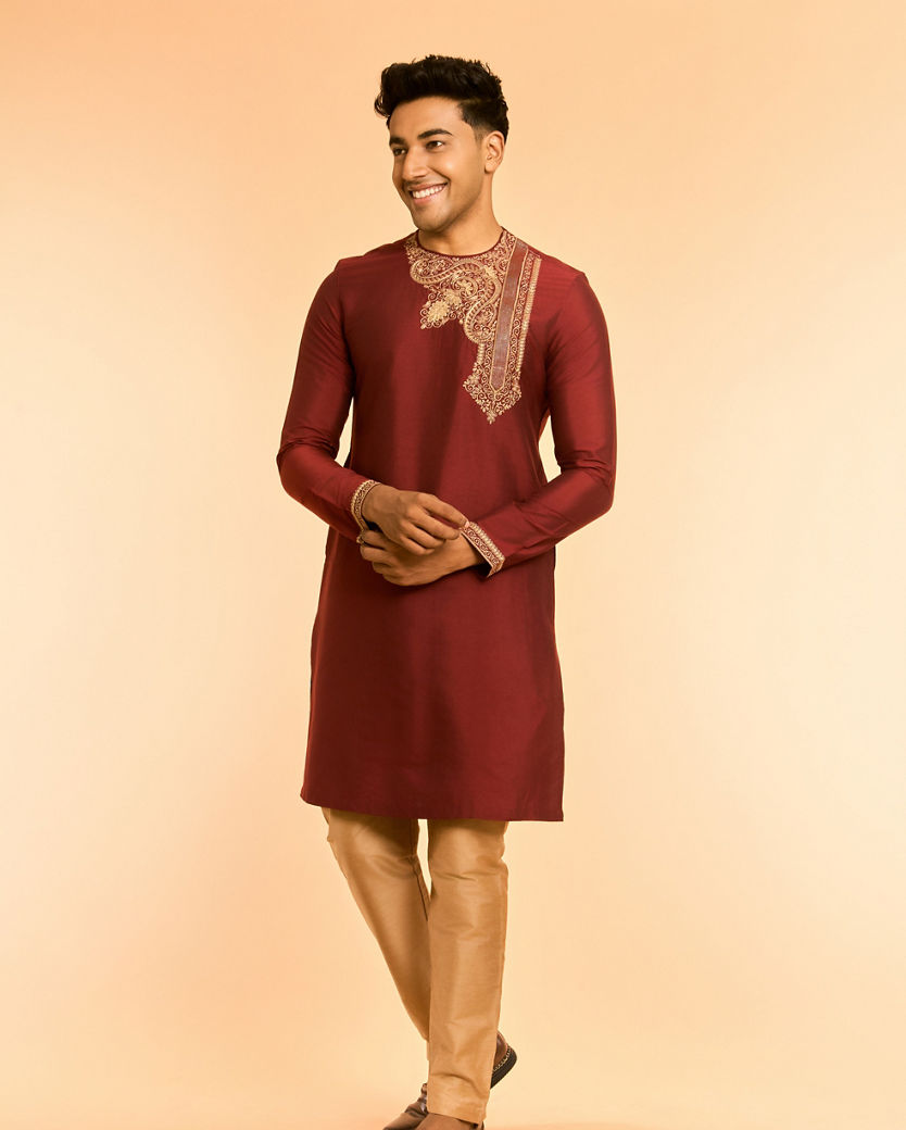 Diwas Men Maroon Radiance Kurta