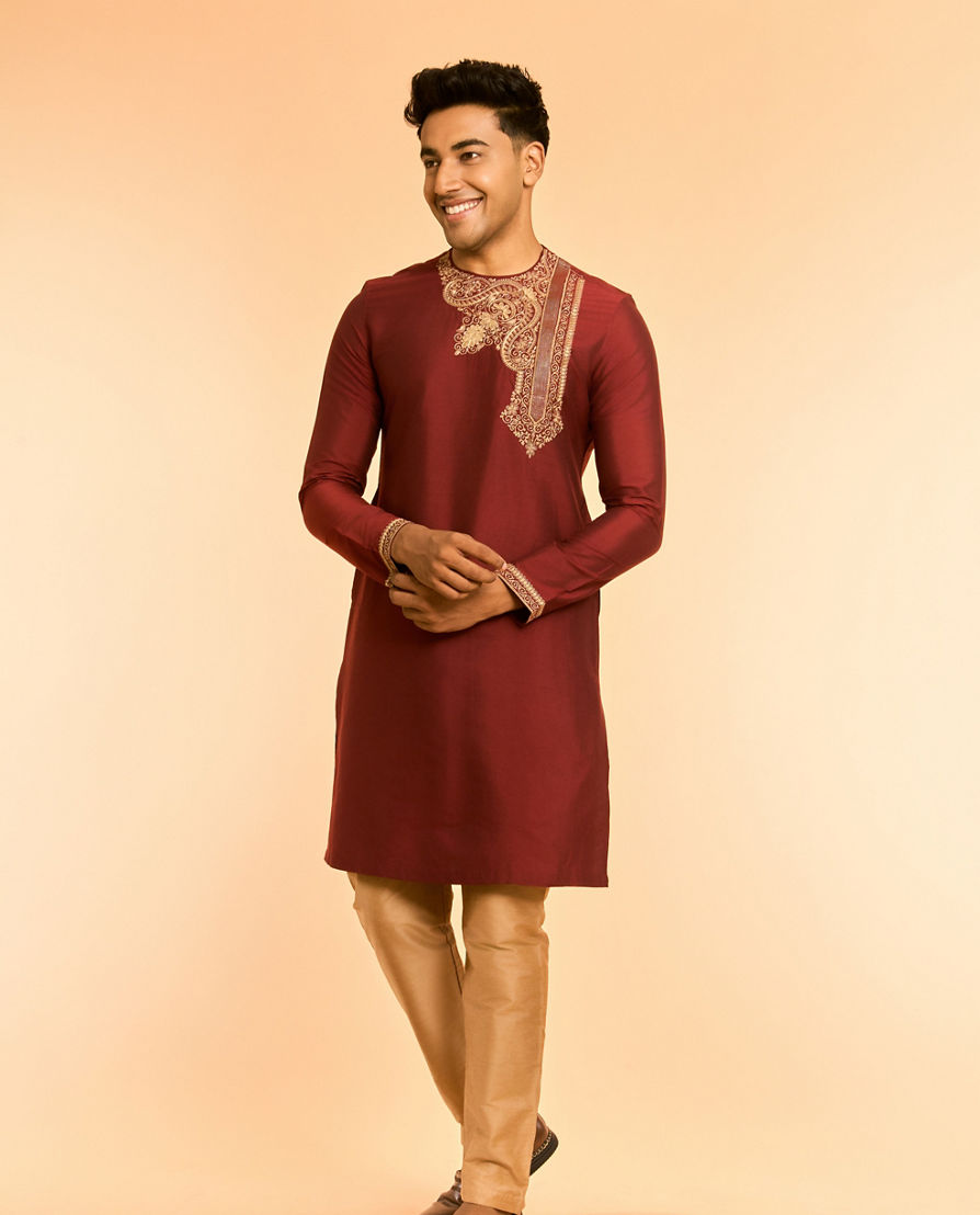 Diwas Men Maroon Radiance Kurta