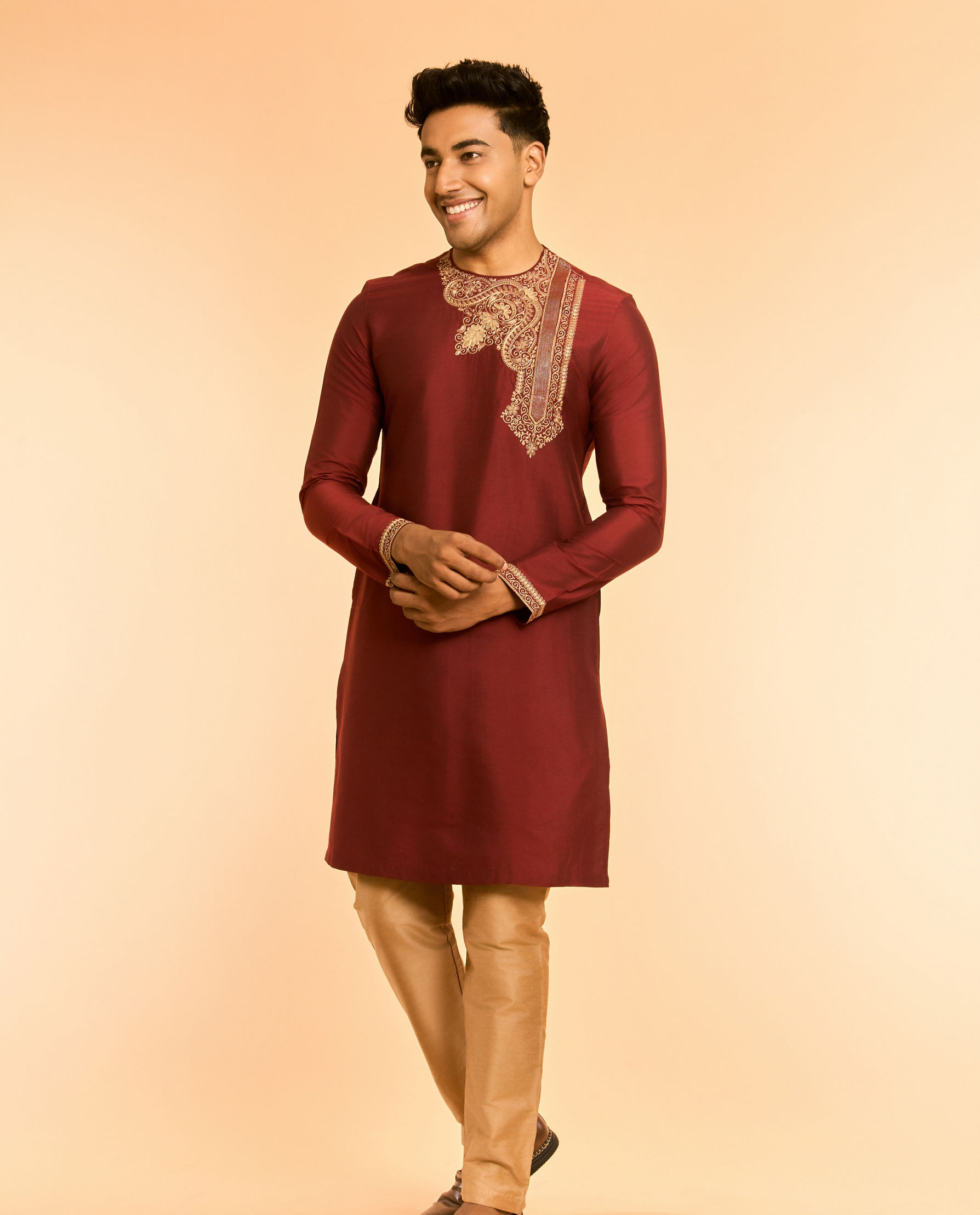 Diwas Men Maroon Radiance Kurta