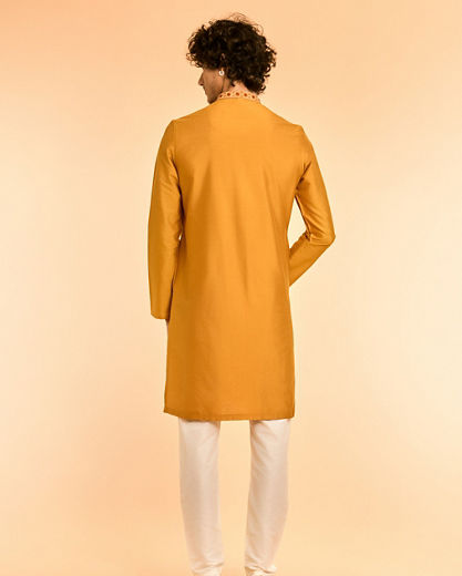 Diwas Men Vibrant Mustard Kurta