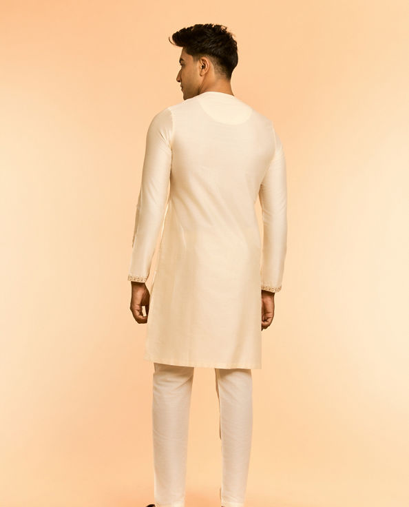 Diwas Men Viscose Blend Creamy Elegance Kurta