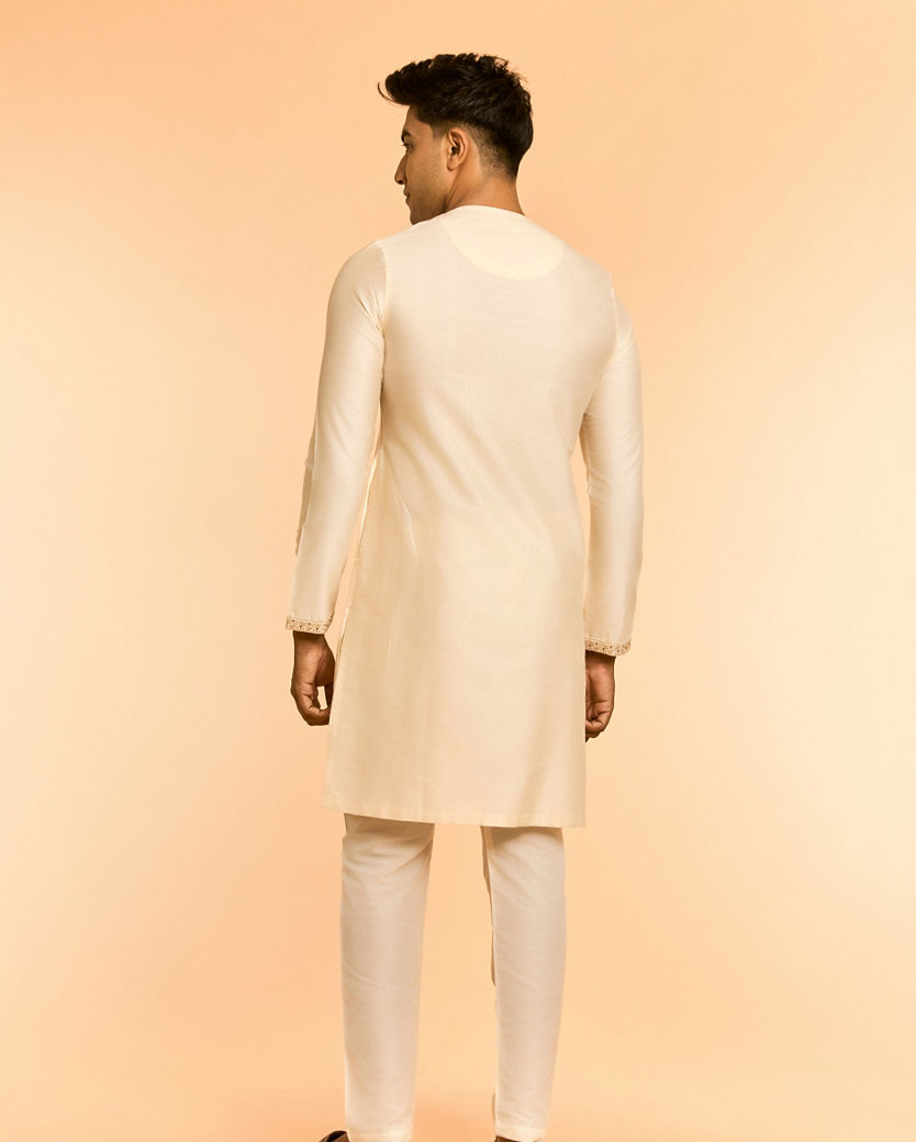 Diwas Men Viscose Blend Creamy Elegance Kurta