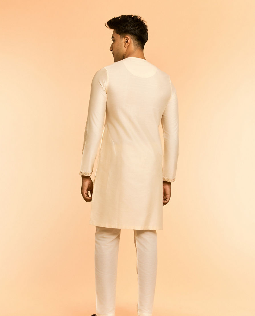 Diwas Men Viscose Blend Creamy Elegance Kurta