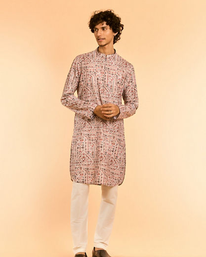 Diwas Men Elegant Beige Cotton Kurta