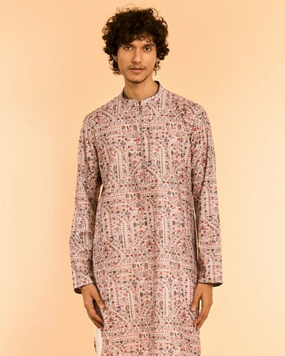 Diwas Men Elegant Beige Cotton Kurta