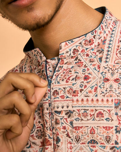 Diwas Men Elegant Beige Cotton Kurta