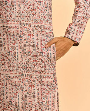 Diwas Men Elegant Beige Cotton Kurta