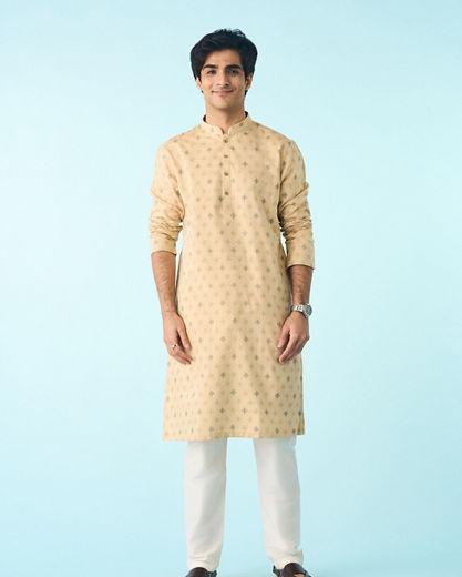 Diwas Men Refined Beige Splendor Kurta Pajama